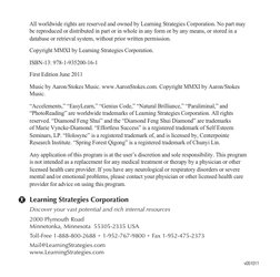 All worldwide rights are reserved and owned by Learning Strategies Corporation. No part may 
be reproduced or distributed in