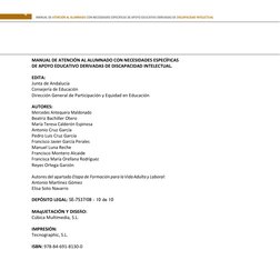 4 
MANUAL DE ATENCIÓN AL ALUMNADO CON NECESIDADES ESPECÍFICAS DE APOYO EDUCATIVO DERIVADAS DE DISCAPACIDAD INTELECTUAL