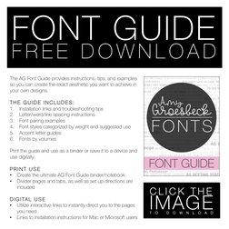 (https://www.teacherspayteachers.com/Product/AG-Font-Guide-4137181#show-price-update)The AG Font Guide provides instructions