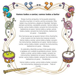 Tengo muchos amiguitos, te los puedo presentar, 
escucha muy bien mi canto y así los conocerás. Ellos 
bailan muy contentos y