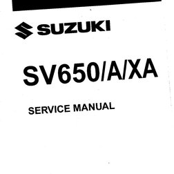 Suzuki SV650, A, XA '17-'19 Service Manual (99500-36240-03E) | PDF