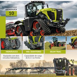 HIDRÁULICA
Equipado com dois 
circuitos hidráulicos.
HID. DIANTEIRO
Capacidade de carga 
de 8,1 t na frente.
SELIM TRAC
CAPAC