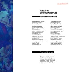 PARECERISTAS  
E REVISORES(AS) POR PARES
Avaliadores e avaliadoras Ad-Hoc
Alessandra Figueiró Thornton
Universidade Luterana