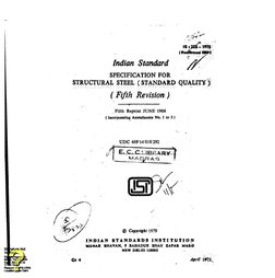 IS 226:1975 Structural Steel Standard | PDF | Sheet Metal | Construction