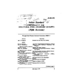 IS 226:1975 Structural Steel Standard | PDF | Sheet Metal | Construction