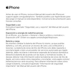 Antes de usar el iPhone, revisa el Manual del usuario del iPhone en 
support.apple.com/guide/iphone. También puedes usar Appl