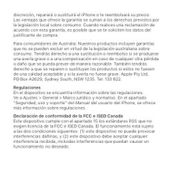 discreción, reparará o sustituirá el iPhone o te reembolsará su precio. 
Las ventajas que ofrece la garantía se suman a los d