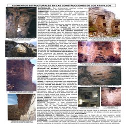 MATERIALES.- Son únicamente: piedras unidas con 
argamasa de barro. No utilizan madera. 
CIMIENTOS.- Excavaron hasta encontra