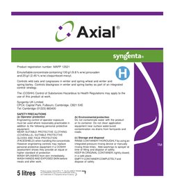AXIAL Product Label | PDF | Herbicide | Weed