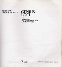 Genius Loci - Christian Norberg Schulz | PDF | Architect