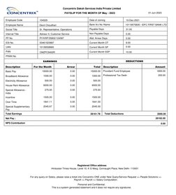 Concentrix May 2023 Payslip Summary | PDF | Payroll Tax | Taxes