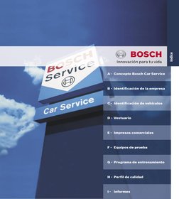 E - Impresos comerciales
A - Concepto Bosch Car Service
índice
B - Identificación de la empresa
C - Identificación de vehícul