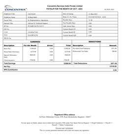 Concentrix October 2023 Payslip | PDF | Payroll Tax | Paycheck