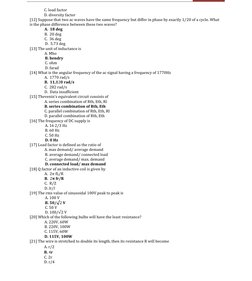 Basic Electrical Engineering MCQs | PDF | Inductor | Capacitor