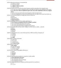 Basic Electrical Engineering MCQs | PDF | Inductor | Capacitor