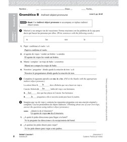 Nombre  ————————————————————Clase  ———————— Fecha —————
Copyright © by McDougal Littell, a division of Houghton Mifﬂ in Compa
