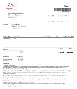 Sale
111111111111111111111111111111111111111111111111111111111111111111111 
Invoice: PANORIN168
Uptown Communications
3021 Ar