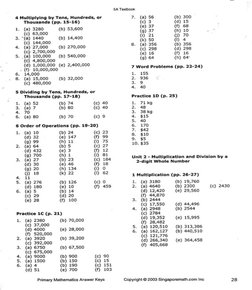 Primary Mathematics 5A Answer Key | PDF