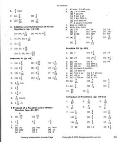 Primary Mathematics 5A Answer Key | PDF