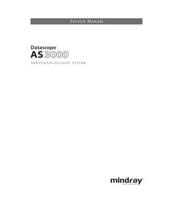 AS
™
Datascope
Anesthesia Delivery System
Service Manual
