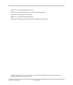 AS3000™ Service Manual
0070-10-0683
AS3000™ is a U.S. trademark of Mindray DS USA, Inc.
Krytox® is a U.S. registered trademar