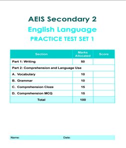 AEIS Test Preparation Guide | PDF | Spider | Narrative