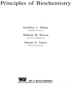 Principles of Biochemistry-Zubay | PDF