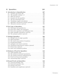Contents / vii
II
Quantiﬁers
225
9
Introduction to Quantiﬁcation
227
9.1
Variables and atomic wﬀs . . . . . . . . . . . . . .