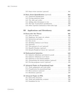 viii / Contents
13.5 Some review exercises (optional)
. . . . . . . . . . . . . . . . . 361
14 More about Quantiﬁcation (opti