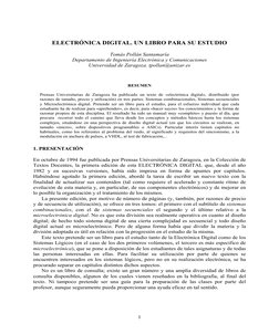 1
ELECTRÓNICA DIGITAL. UN LIBRO PARA SU ESTUDIO 
 
Tomás Pollán Santamaría 
Departamento de Ingeniería Electrónica y Comuni