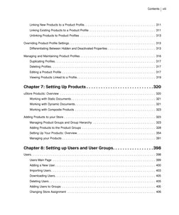 Contents viii
Linking New Products to a Product Profile. . . . . . . . . . . . . . . . . . . . . . . . . . . . . . . . . . .