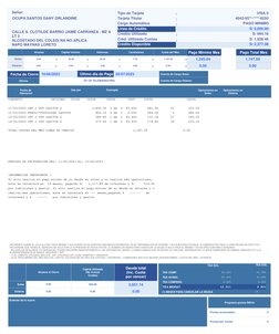 Señor:
Tipo de Tarjeta
Tarjeta Titular
Cargo Automático
Línea de Crédito
Crédito Disponible
Crédito Utilizado
Créd. Utilizado