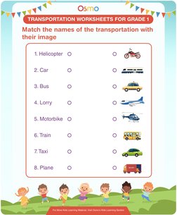 Grade 1 Transportation Worksheets | PDF