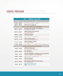 course program
COURSE Program
DAY 1  -  MONDAY, 6 April 2009
Time
Topic
0700 - 08:00
R
E
G
I
S
T
R
A T
I
O
N
08:00 - 08:30
Of