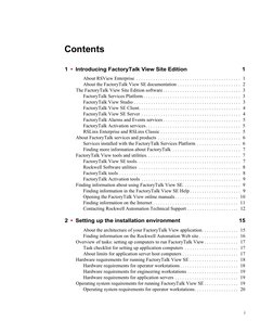 i
1 • Introducing FactoryTalk View Site Edition
1
About RSView Enterprise  . . . . . . . . . . . . . . . . . . . . . . . . .