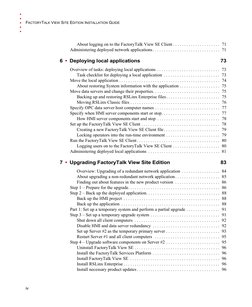 FACTORYTALK VIEW SITE EDITION INSTALLATION GUIDE
iv
•  •  •  •  •
About logging on to the FactoryTalk View SE Client . . . .