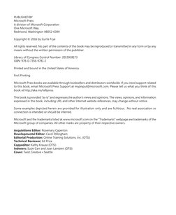 PUBLISHED BY
Microsoft Press
A division of Microsoft Corporation
One Microsoft Way
Redmond, Washington 98052-6399
Copyright ©