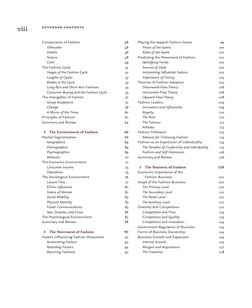 Components of Fashion
48
Silhouette
48
Details
48
Texture
48
Color
49
The Fashion Cycle
51
Stages of the Fashion Cycle
52
Len