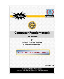 As Per C-20 
        
 
 
Computer Fundamentals  
Lab Manual 
for 
Diploma First Year Students 
(Common to all Branches)