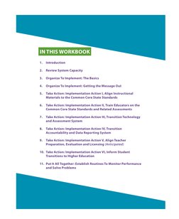IN THIS WORKBOOK
1.	
Introduction
2.	
Review System Capacity
3.	
Organize To Implement: The Basics
4.	
Organize To Implement: