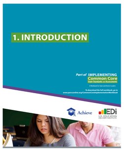 IMPLEMENTING 
Common Core 
State Standards and Assessments
To download the full workbook, go to 
www.parcconline.org/CommonCo