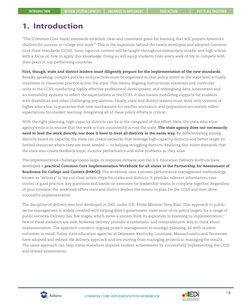 INTRODUCTION
REVIEW SYSTEM CAPACITY
ORGANIZE TO IMPLEMENT
TAKE ACTION
PUT IT ALL TOGETHER
1.6
COMMON CORE IMPLEMENTATION WORK