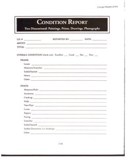 Artwork Condition Report Samples | PDF | Museum | Materials