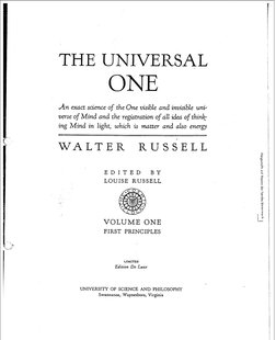 The Universal One Walter Russell | PDF