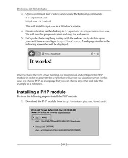 Developing a GIS Web Application
[ 122 ]
3. Open a command line window and execute the following commands:
d c:\apache24\bin