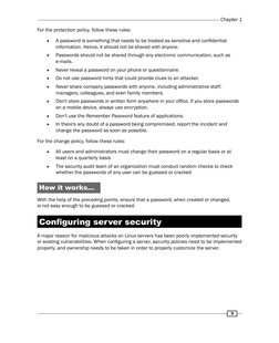 Chapter 1
3
For the protection  policy, follow these rules:
 

A password is something that needs to be treated as sensitive