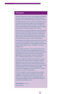 2
G O O D  P R A C T I C E  I N  I N F E C T I O N  P R E V E N T I O N  A N D  C O N T R O L
Foreword
Infection prevention a