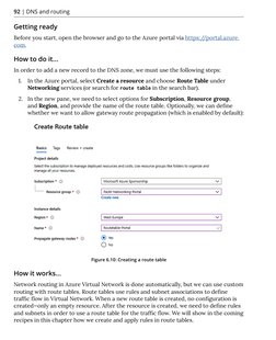 92 | DNS and routing
Getting ready
Before you start, open the browser and go to the Azure portal via https://portal.azure. (h