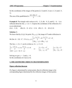 AMC 8 Preparation  
 
 
 
Chapter 7 Transformations   
 
6                                                       
 
So the co