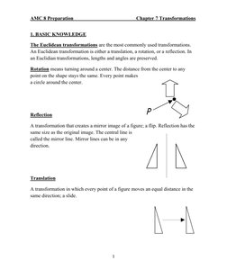 AMC 8 Preparation  
 
 
 
Chapter 7 Transformations   
 
1                                                       
 
1. BASIC